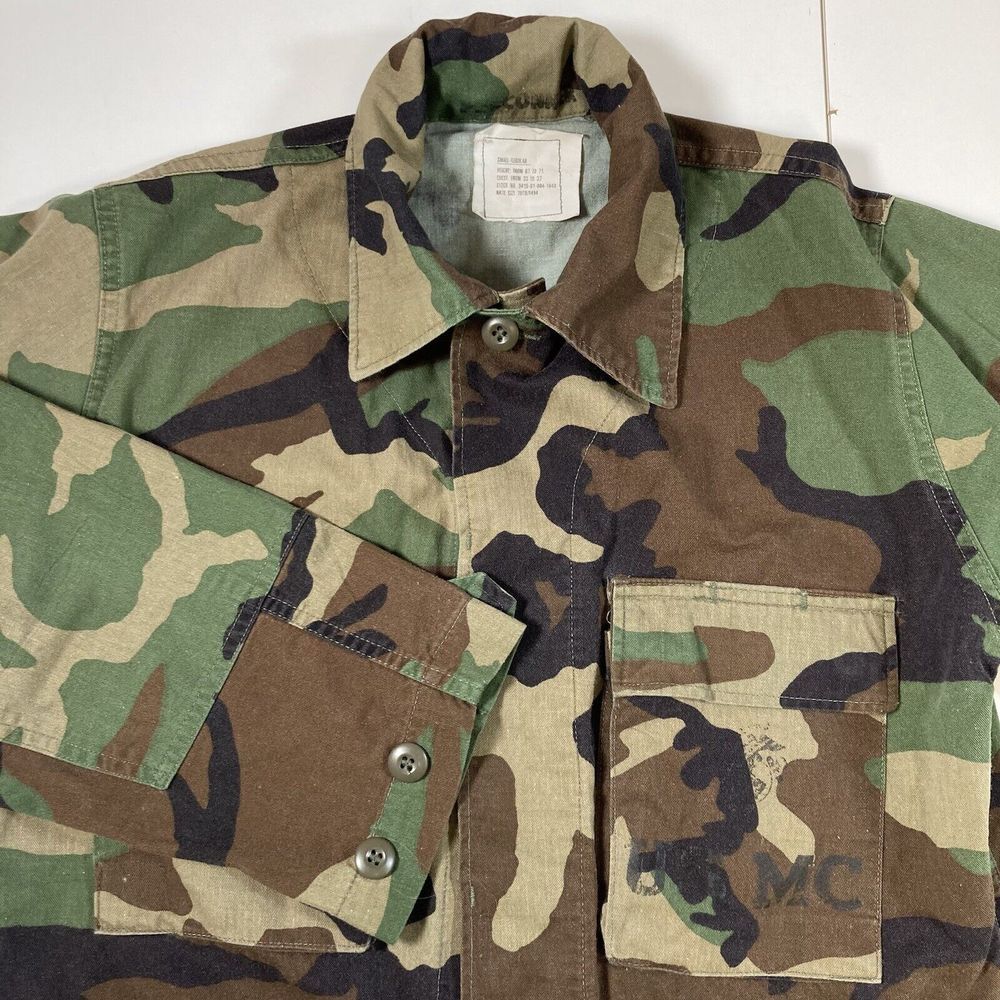 VTG‎ Combat Woodland Camouflage Military Jacket Small USMC Selma Apparel Marine